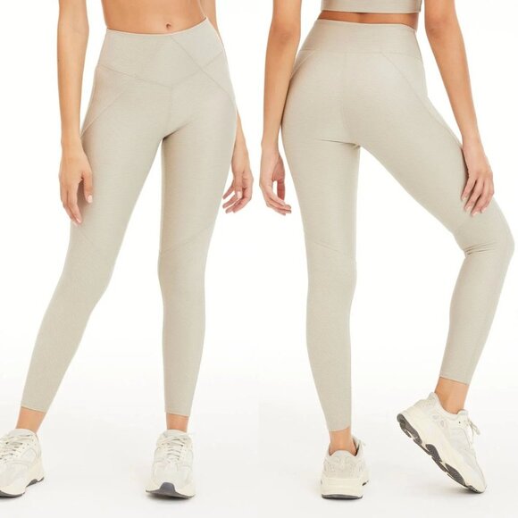 NEW Good American High Waist Angled Rib Leggings Summer Sand $99 Size 2 Medium - Picture 2 of 8